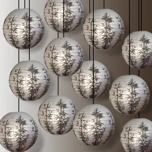 12 PACK | 16" Bamboo Pattern Paper Lantern