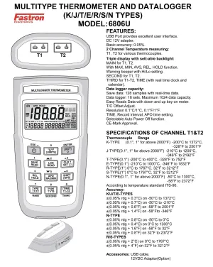 6806U USB Battery Powered Dual Thermocouple Input Temperature Logger