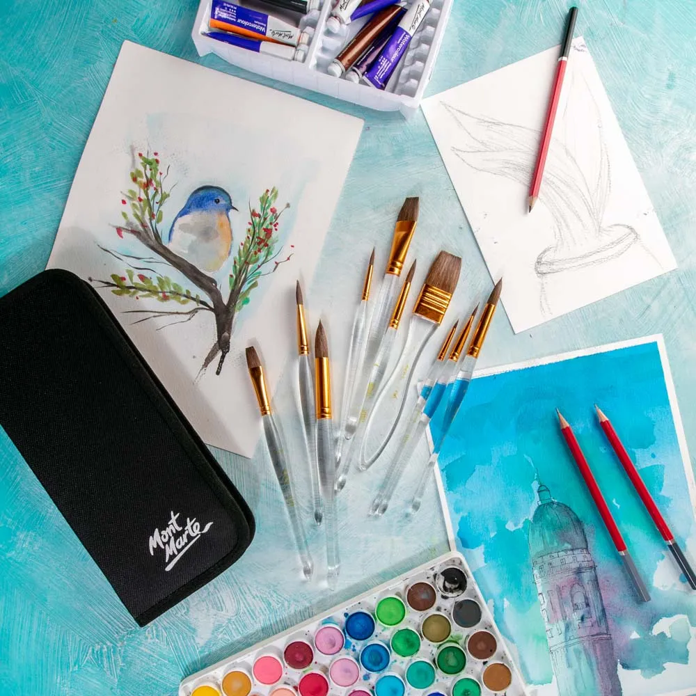 Acrylic Handle Watercolour Brush Set Signature 11pc
