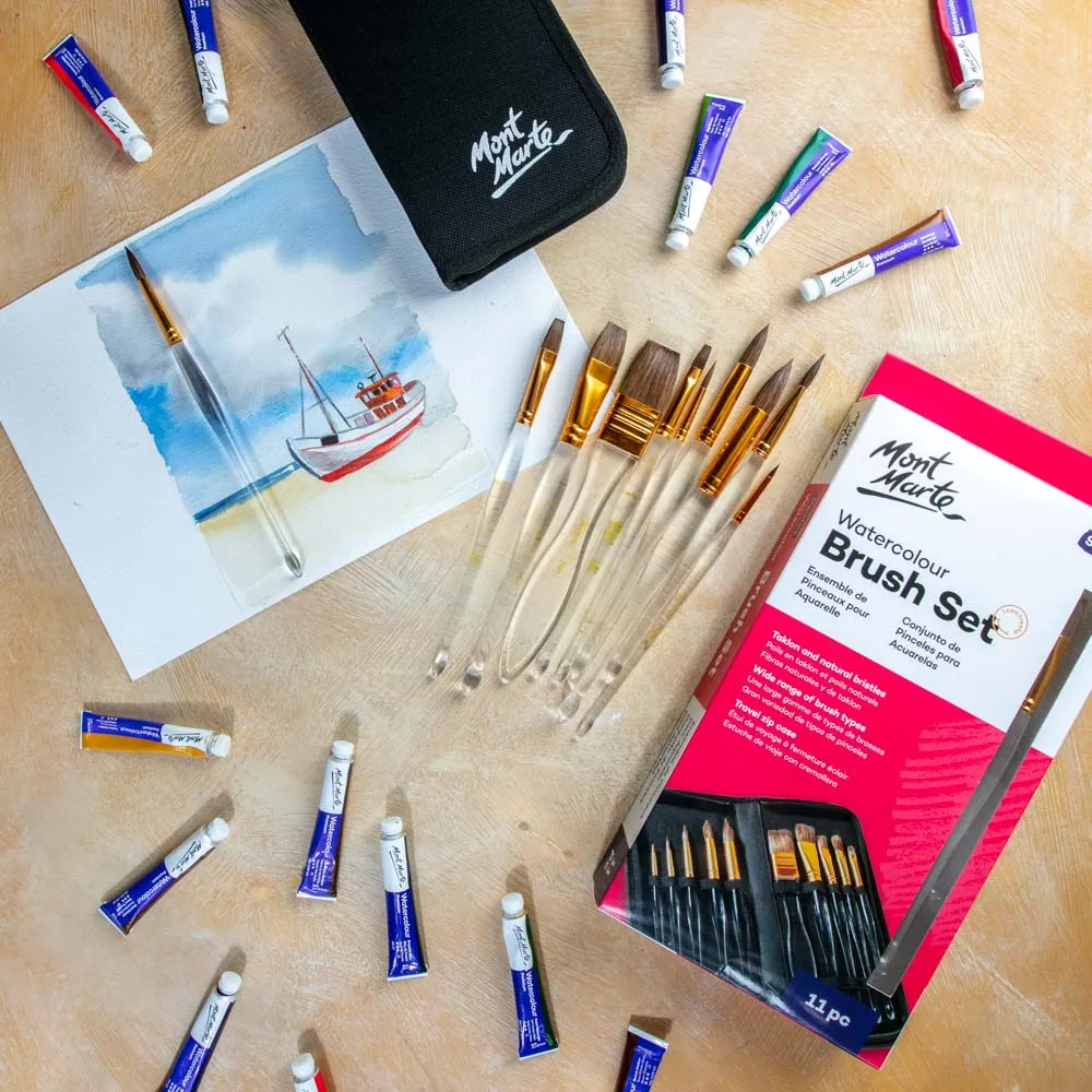 Acrylic Handle Watercolour Brush Set Signature 11pc
