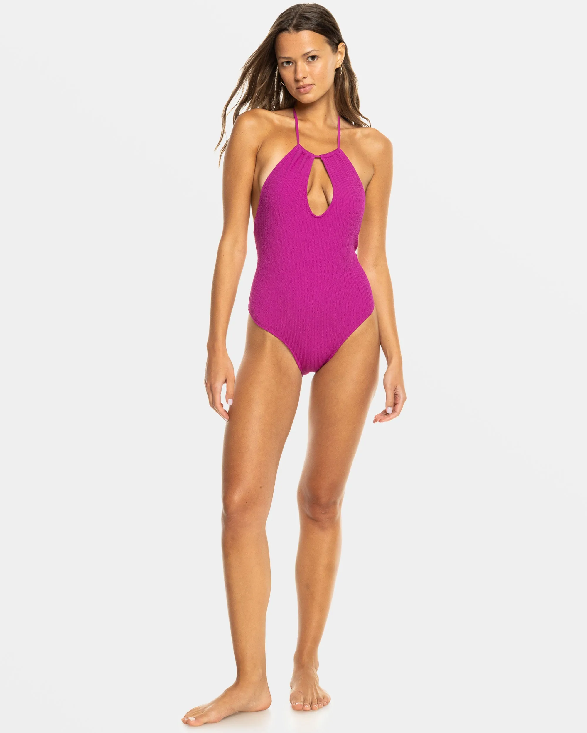 Aruba Halter Neck One Piece Swimsuit - Wild Aster