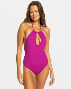 Aruba Halter Neck One Piece Swimsuit - Wild Aster