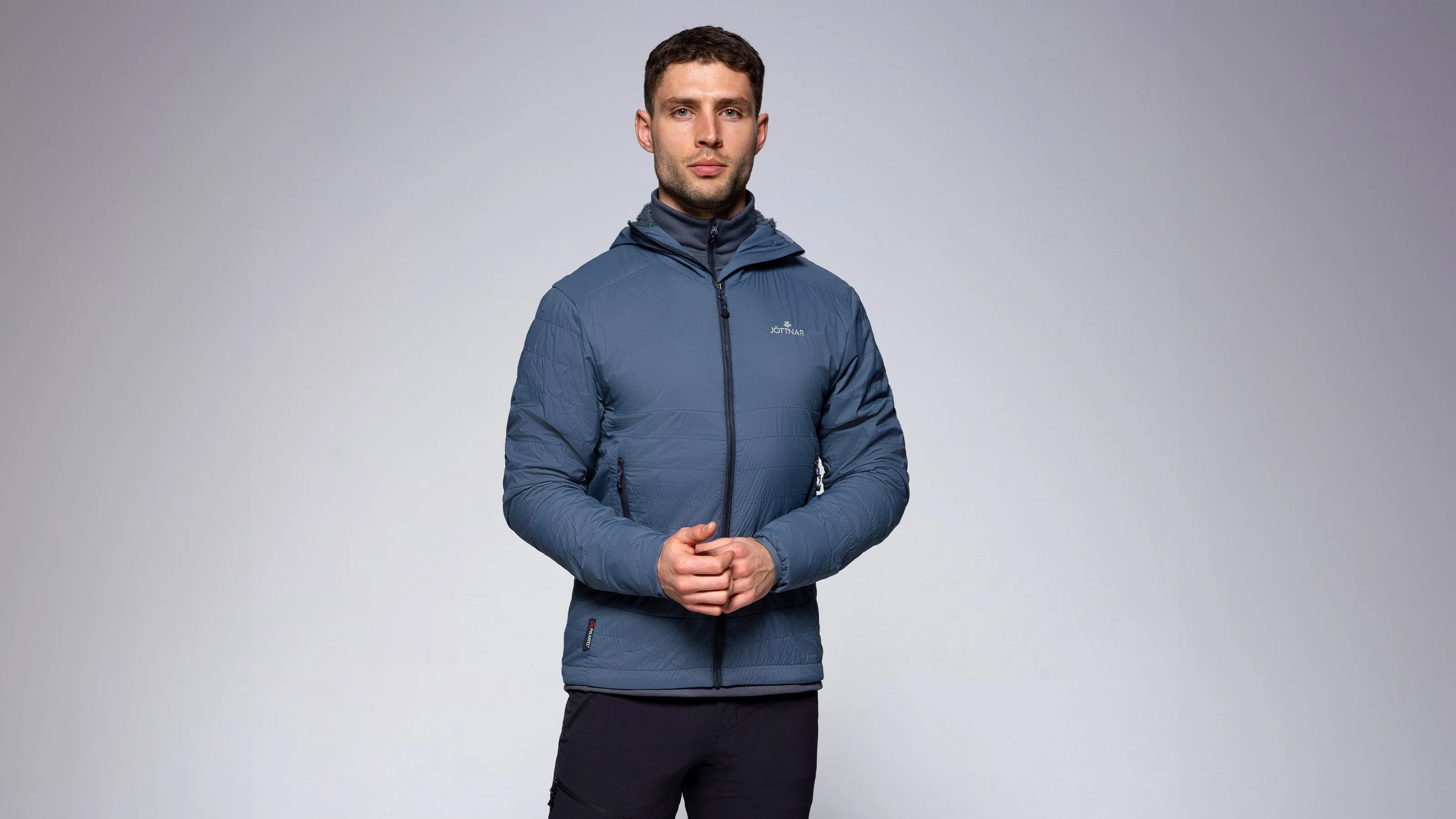 Asger Men's Lightweight Hooded Hybrid Fleece Jacket