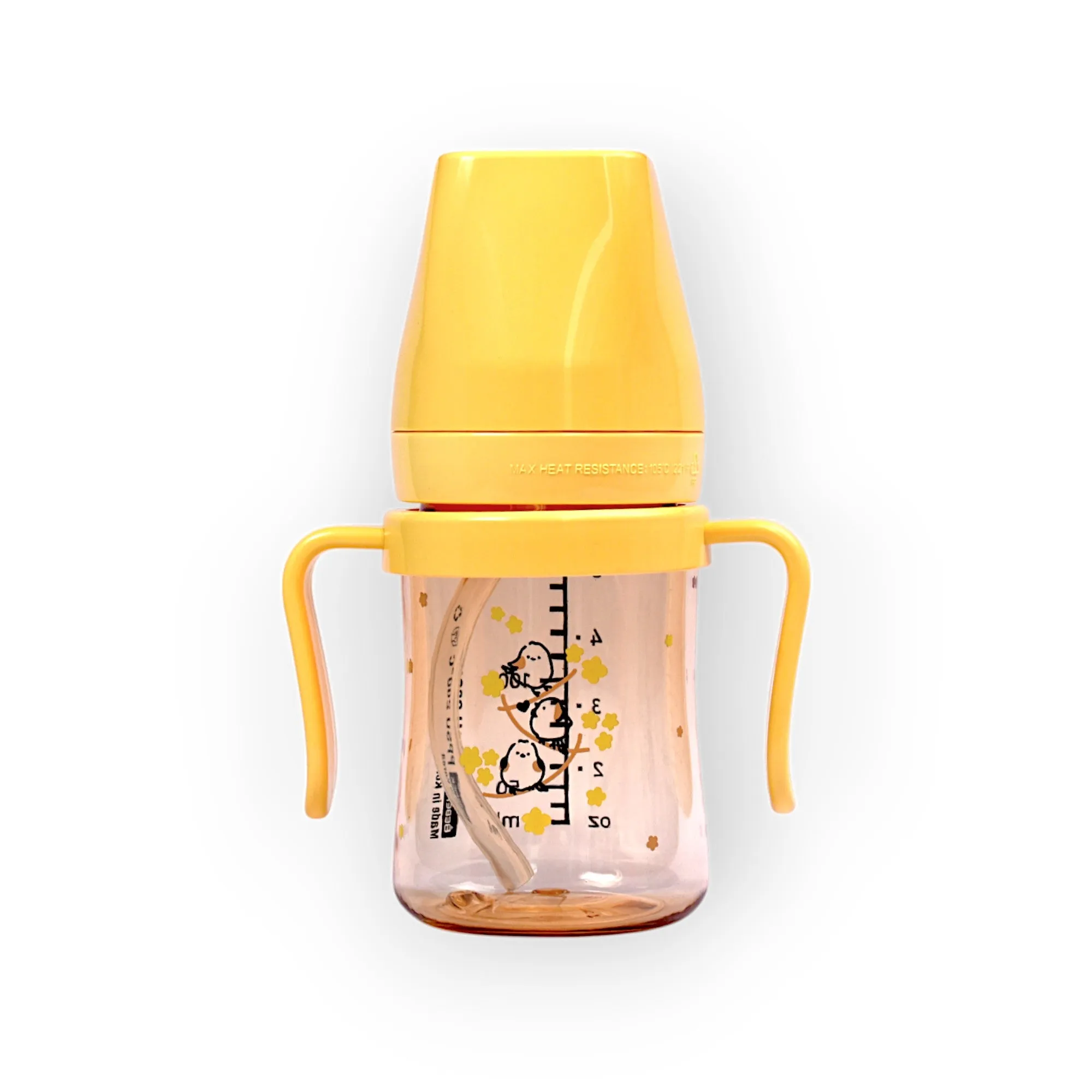 Bebepick PPSU Pattern Straw Cup 150ML, Yellow
