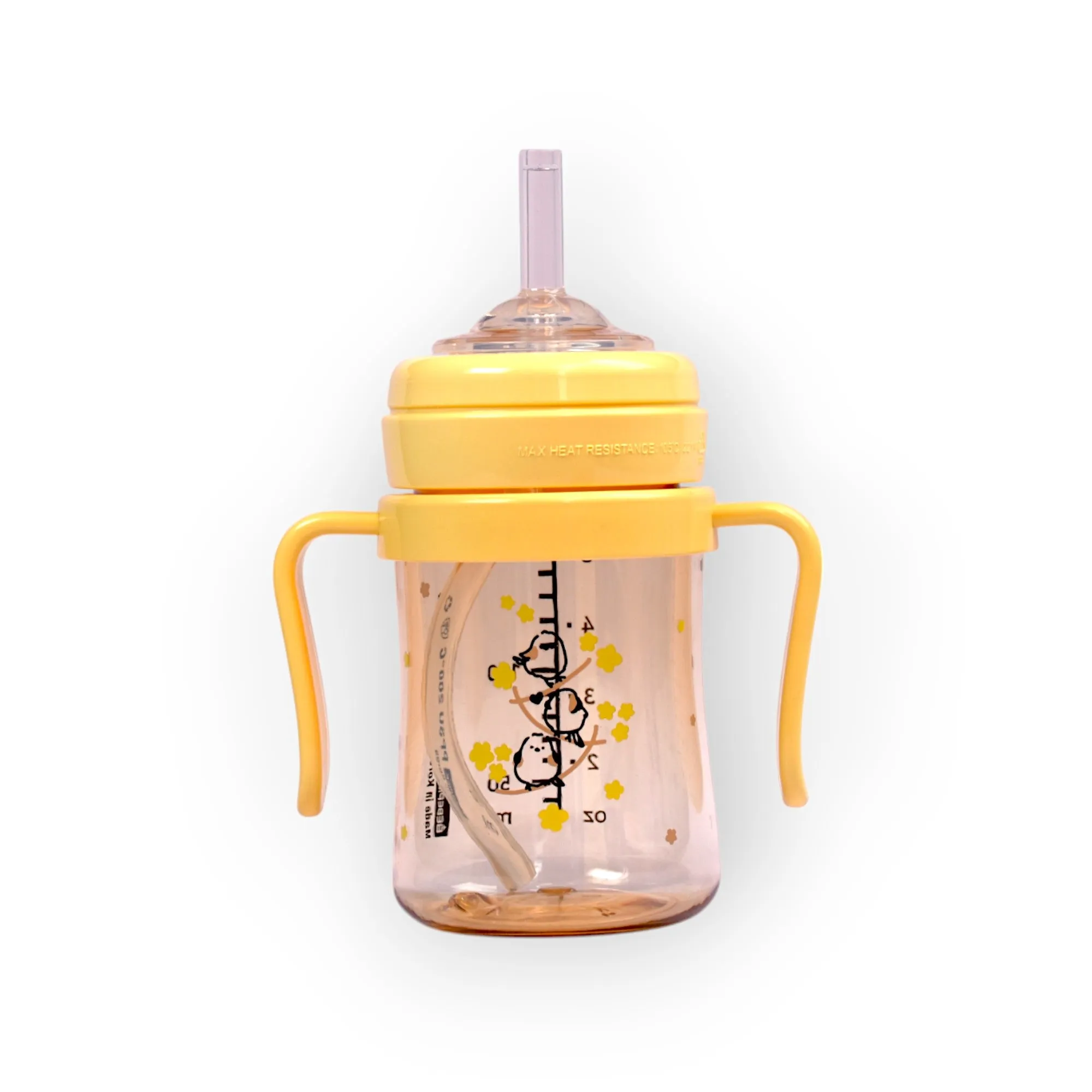 Bebepick PPSU Pattern Straw Cup 150ML, Yellow