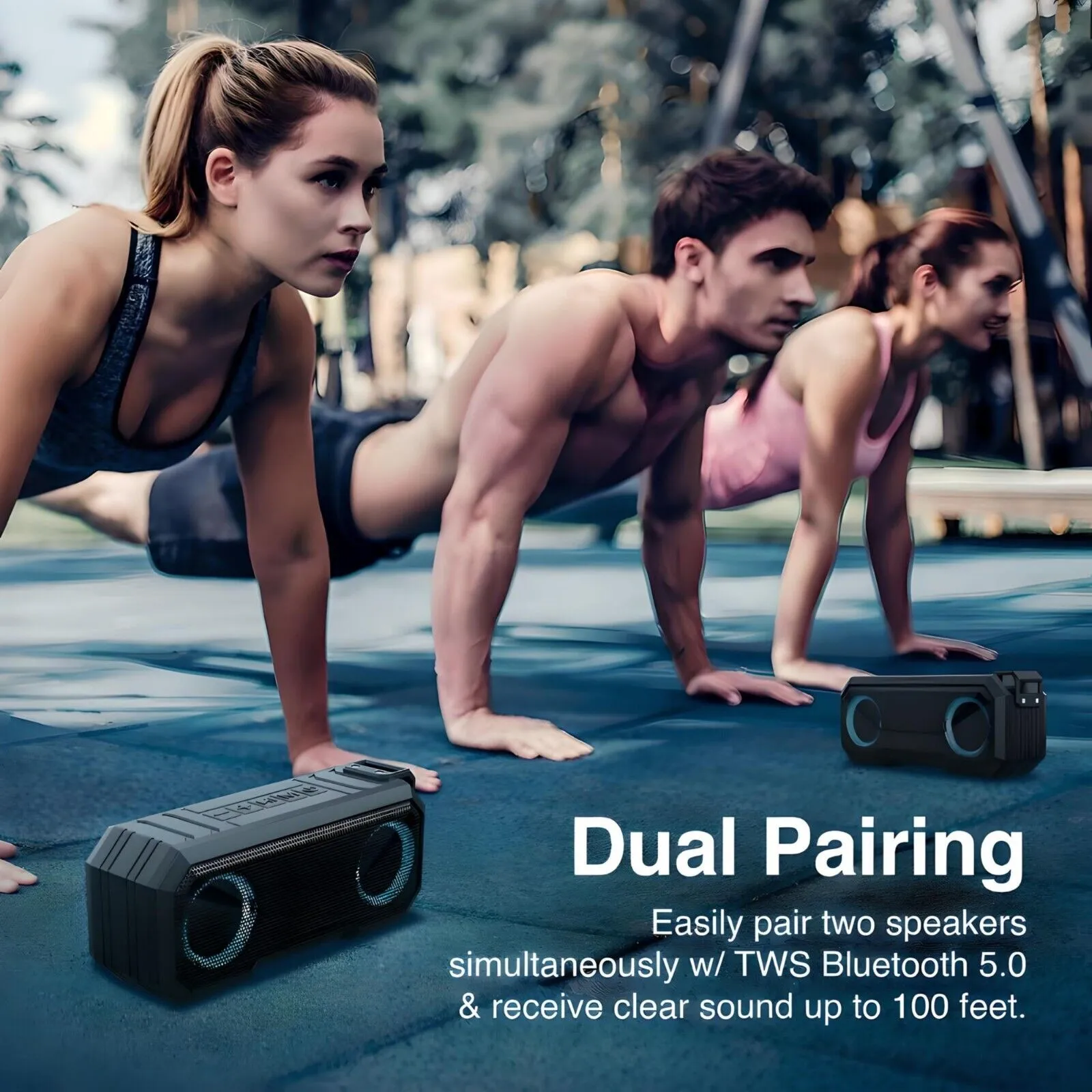 Betron Speaker, Stereo Sound, Waterproof Bluetooth Speaker Wireless Connection