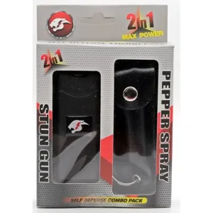 BLACK SELF DEFENSE COMBO (STUN GUN / PEPPER SPRAY)
