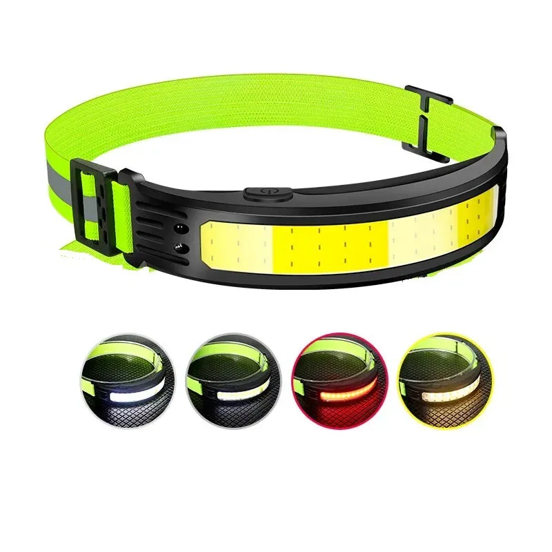 COB Sensor Headlight Built in Battery Fishing Headlamp Rechargeable 6 Modes Head Torch Outdoor Camping Flashlight