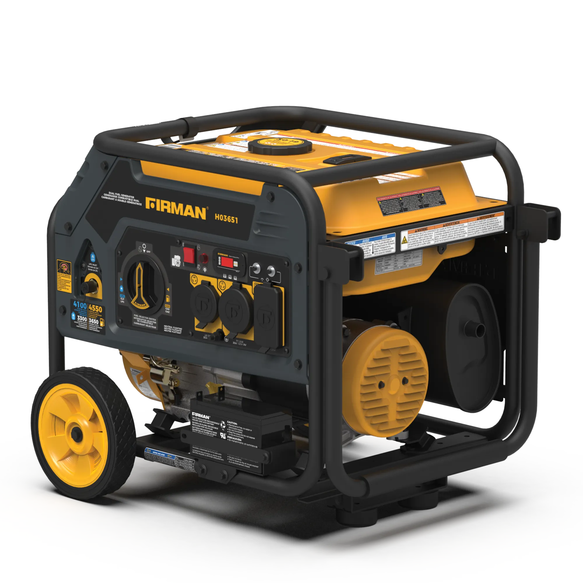 Dual Fuel 4550W Portable Generator Electric Start 120V