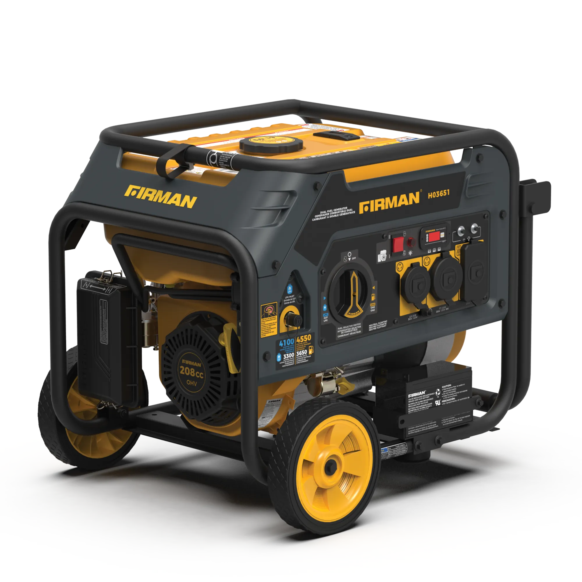 Dual Fuel 4550W Portable Generator Electric Start 120V