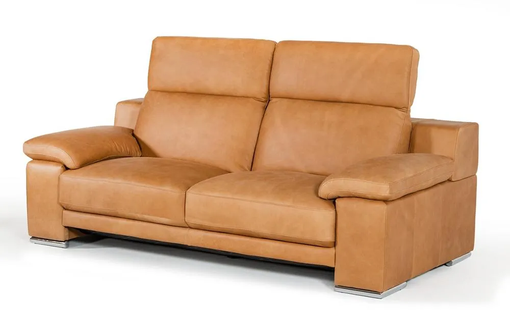 Evergreen Italian Modern Leather 3 PC Sofa Set Beige