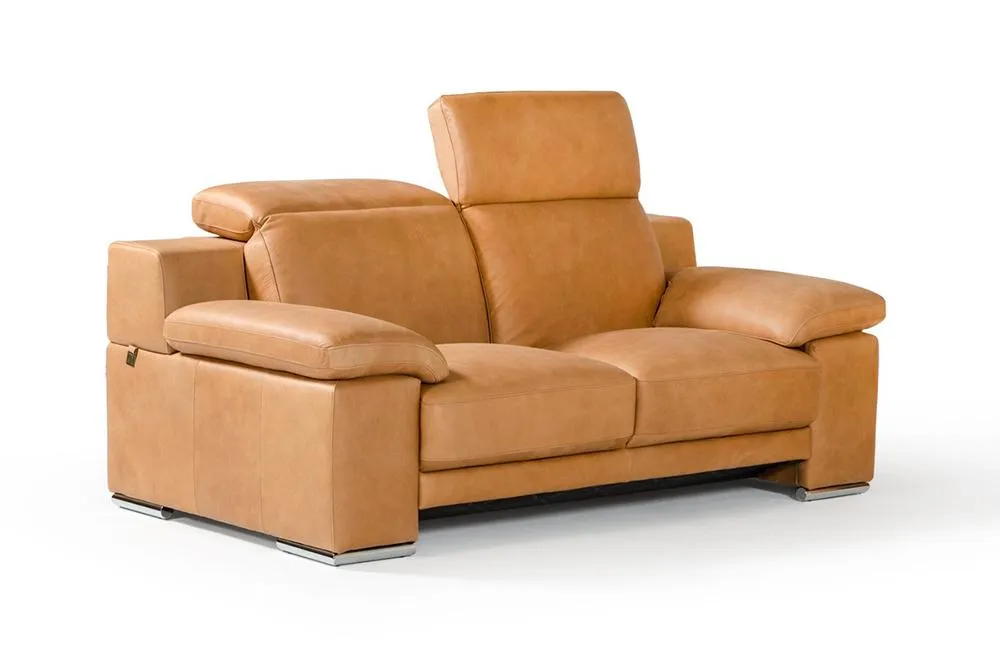 Evergreen Italian Modern Leather 3 PC Sofa Set Beige