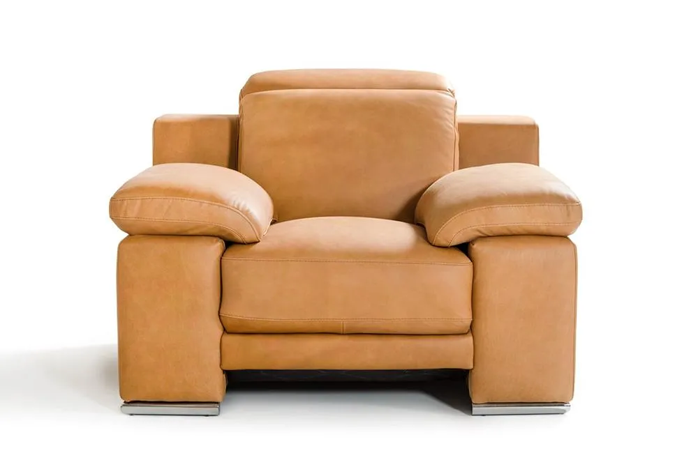 Evergreen Italian Modern Leather 3 PC Sofa Set Beige