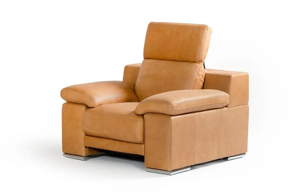 Evergreen Italian Modern Leather 3 PC Sofa Set Beige