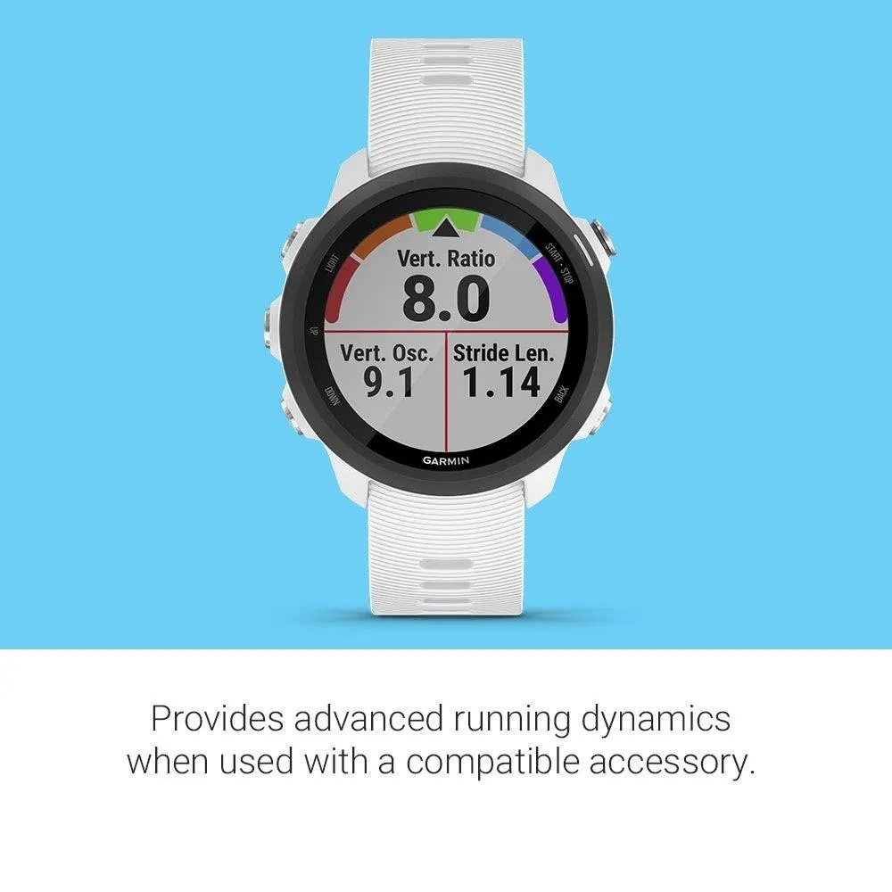 Garmin Forerunner 245 Music GPS White Silicone Band Digital Dial Running Smart Watch - 010-02120-21