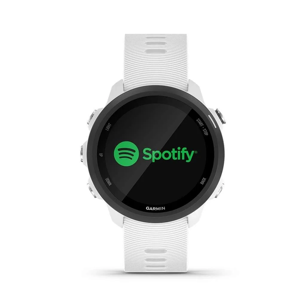Garmin Forerunner 245 Music GPS White Silicone Band Digital Dial Running Smart Watch - 010-02120-21