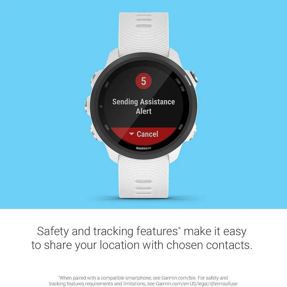 Garmin Forerunner 245 Music GPS White Silicone Band Digital Dial Running Smart Watch - 010-02120-21