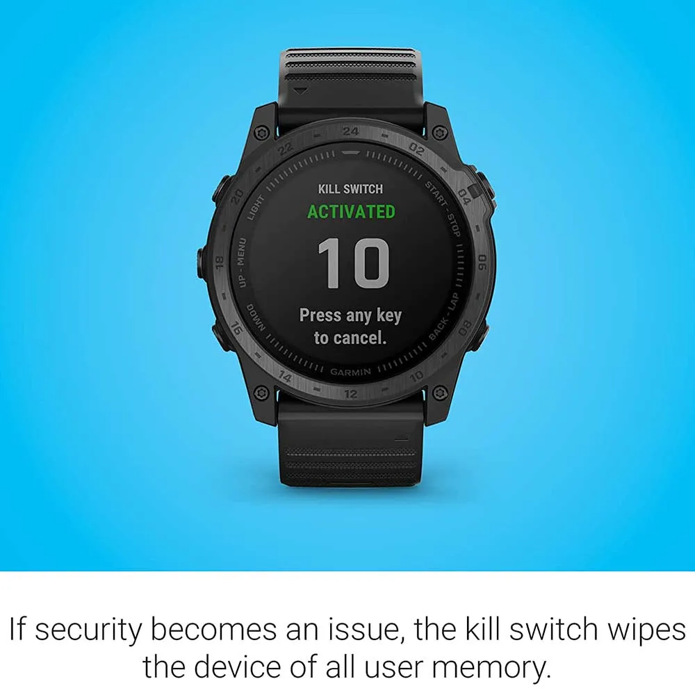 Garmin tactix 7 Standard Edition Silicone Band Ruggedly Built Premium Tactical GPS Smart Watch - 010-02704-00
