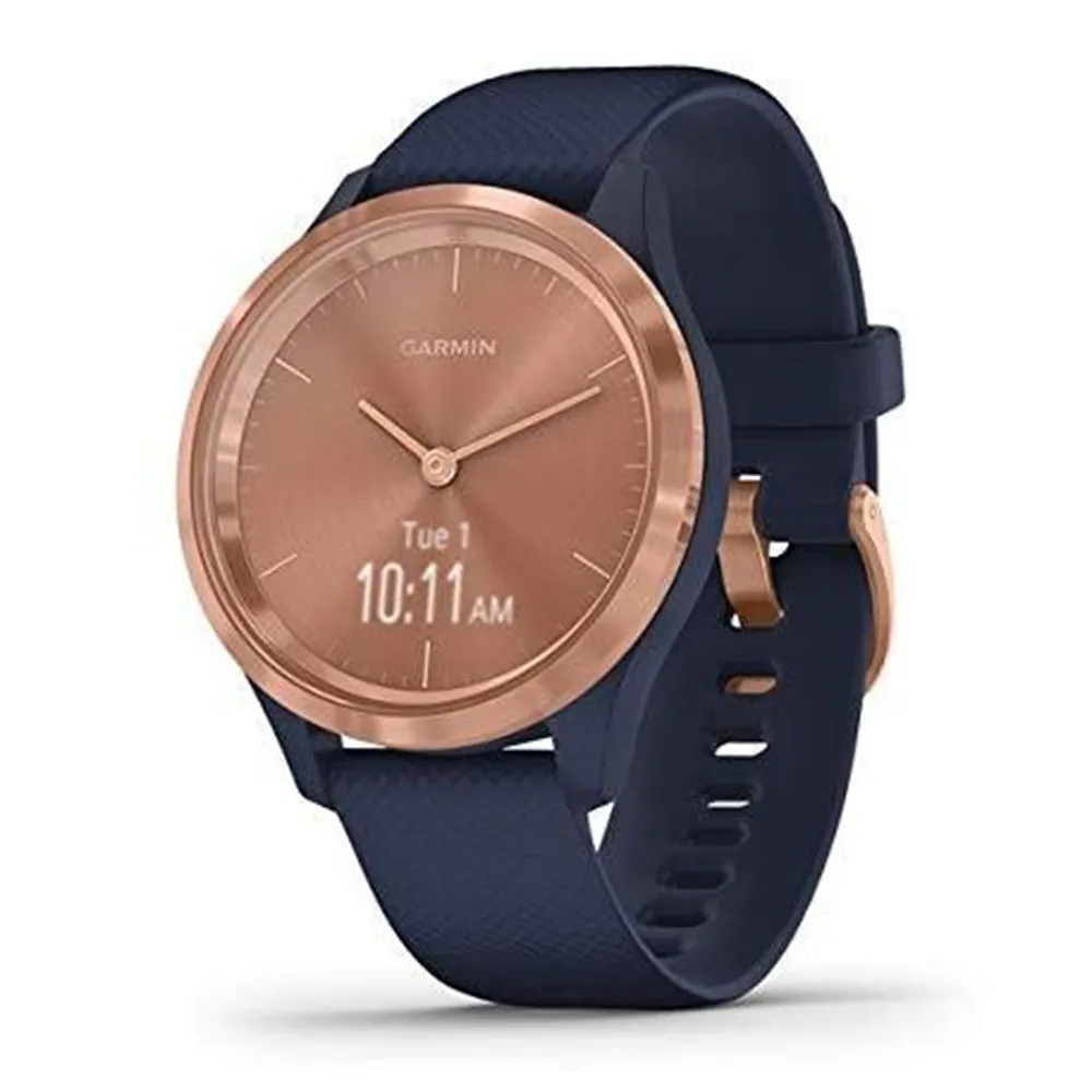 Garmin vivomove 3S Navy Blue Silicone Band Gold Digital Dial Hybrid Smart Watch - 010-02238-03