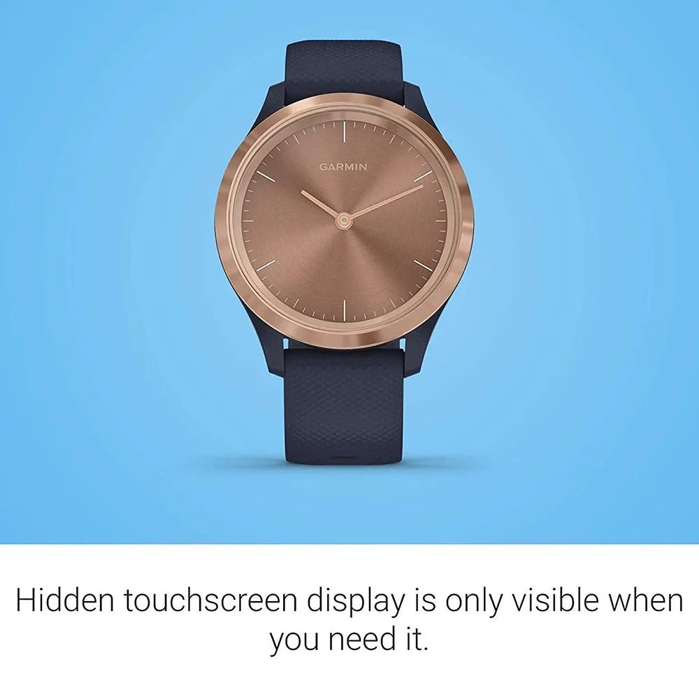 Garmin vivomove 3S Navy Blue Silicone Band Gold Digital Dial Hybrid Smart Watch - 010-02238-03