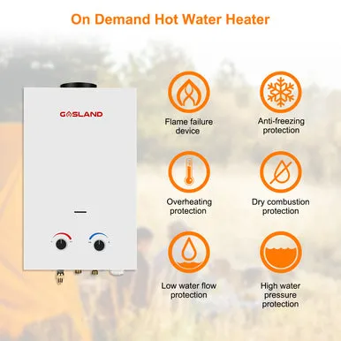 Gasland Outdoor Portable Tankless Water Heater - 2.11 GPM 8L - White