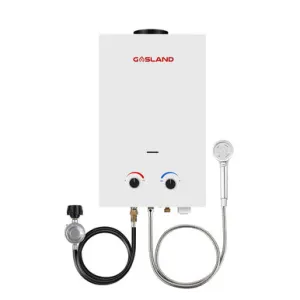 Gasland Outdoor Portable Tankless Water Heater - 2.11 GPM 8L - White