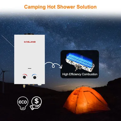 Gasland Outdoor Portable Tankless Water Heater - 2.11 GPM 8L - White