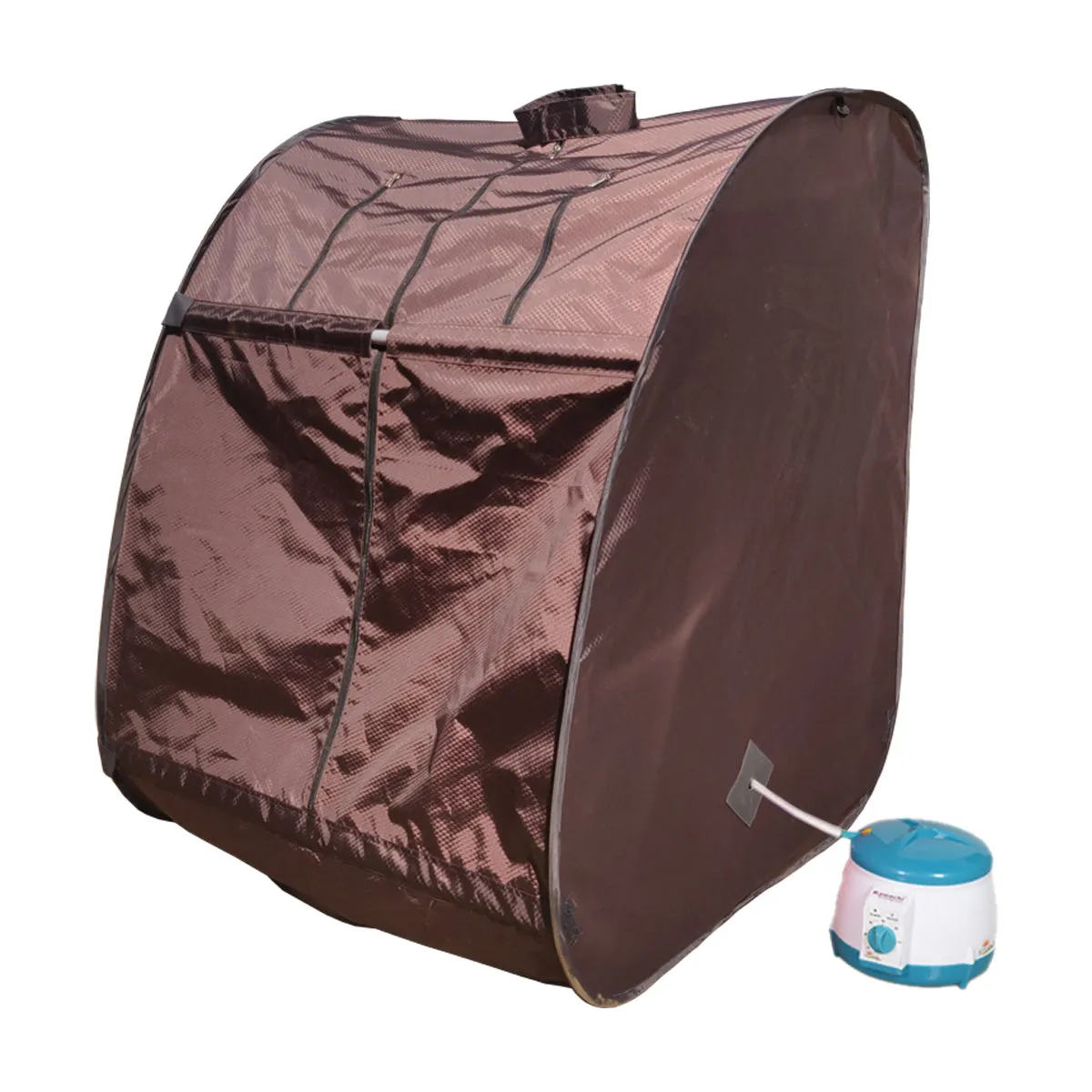 Kawachi Portable Steam Sauna Bath for Health and Beauty Spa at Home Chocolate Brown