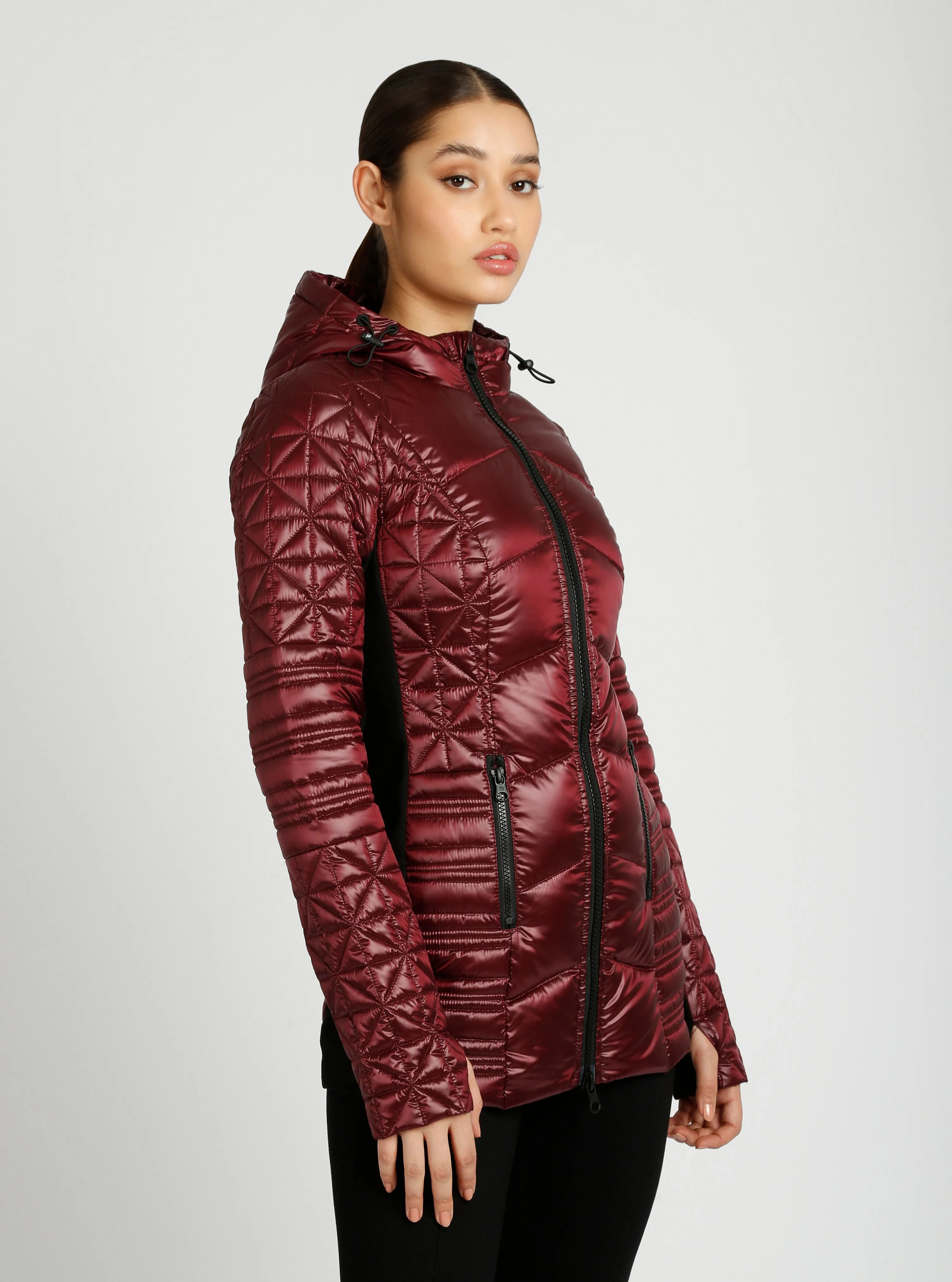 Lightweight Hooded Packable Mid Length Puffer