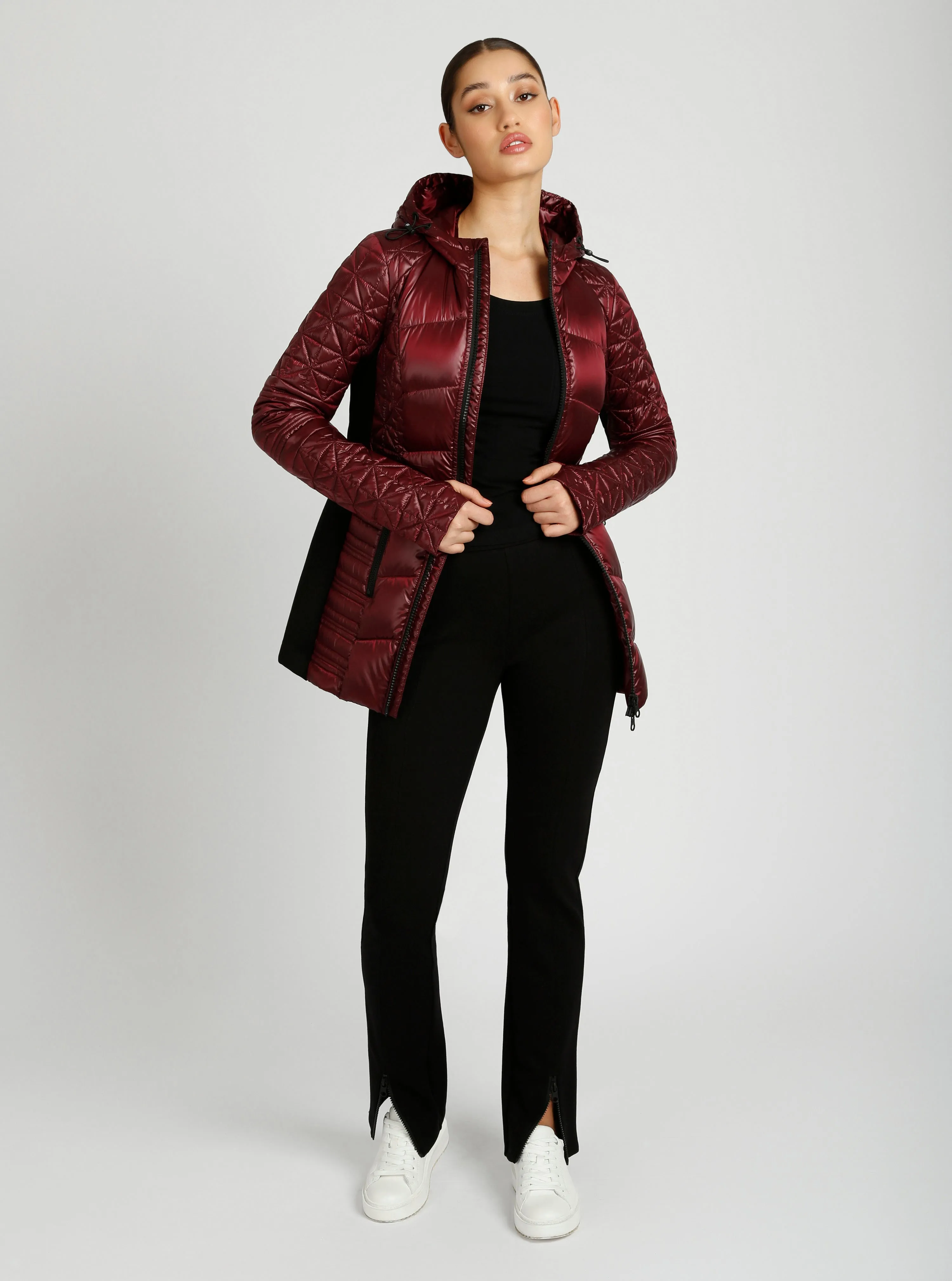 Lightweight Hooded Packable Mid Length Puffer