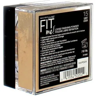 Maybelline New York Maybelline Fit Me Loose Finishing Powder, 15 Light, 0.7 oz (Pack of 2)