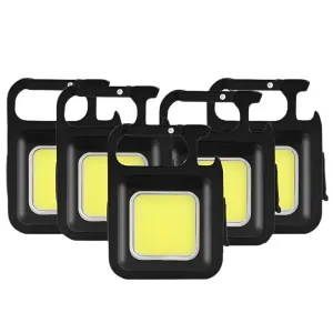 Mutifuction Portable USB Rechargeable Pocket Work Light Mini LED Keychain Light with Corkscrew Outdoor Camping Fishing Climbing