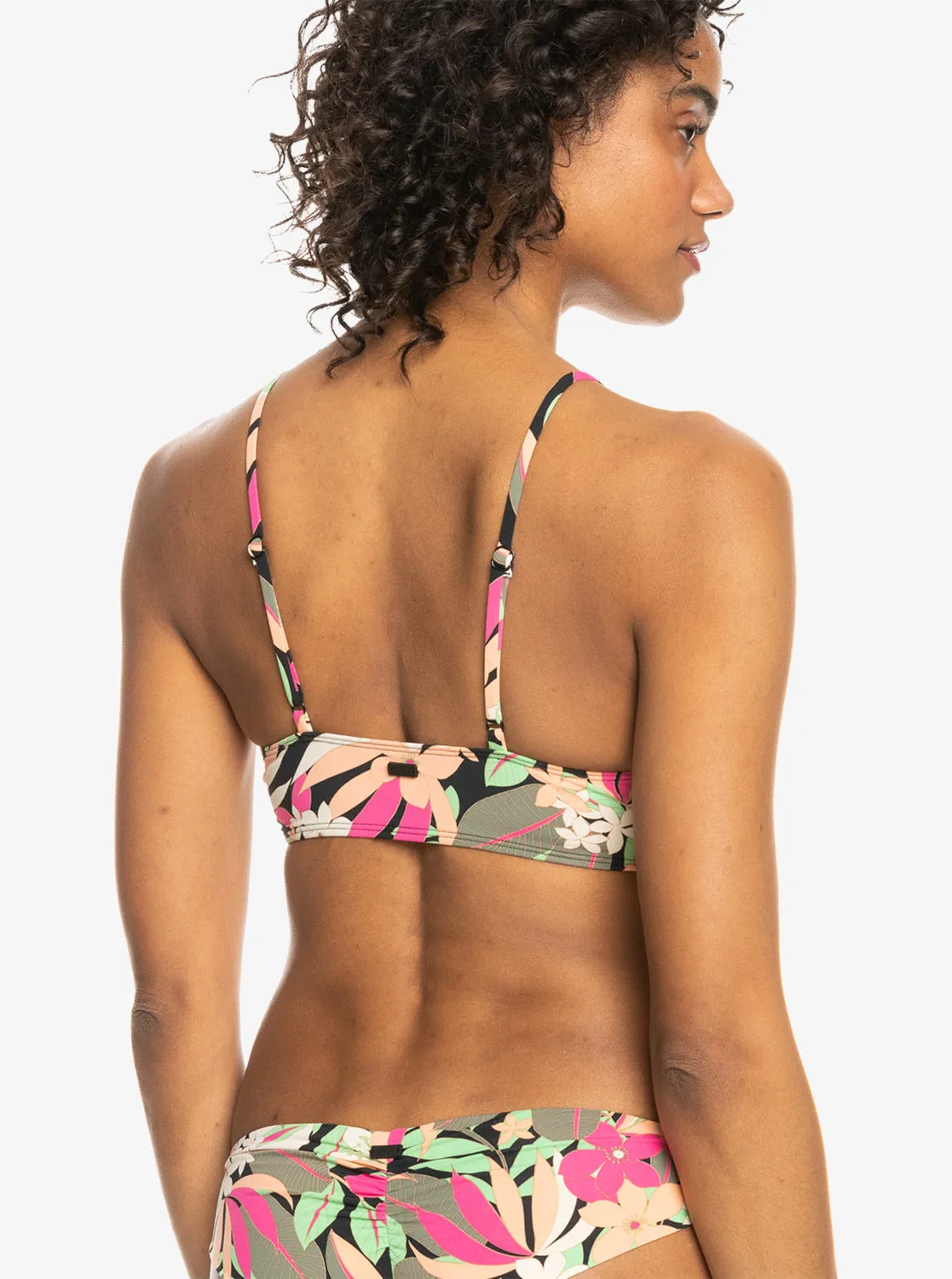Printed Beach Classics Bra Bikini Top - Anthracite Palm Song S