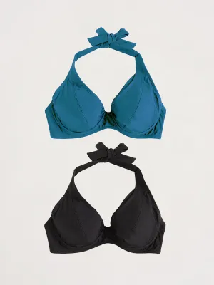 Shapermint Essentials 2-Pack Full Coverage Halter Bikini Top