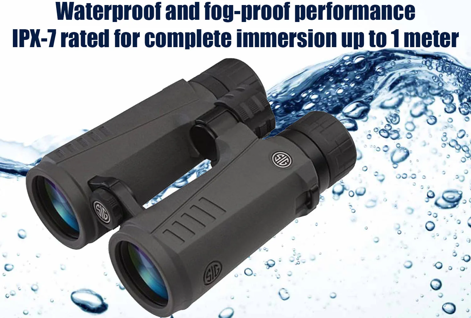 Sig Sauer Zulu7 10x42mm HDX Open Bridge BAK4 Prism Waterproof Binocular, Graphite (SOZ71001)