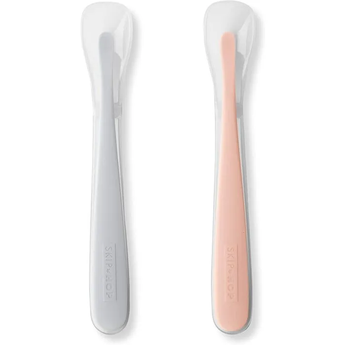 Skip Hop Feeding Spoons (2pcs) -Grey/Soft Coral