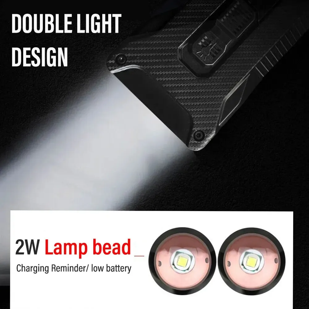 Super Bright 2 LED Flashlight Rechargeable Camping Light Compact Portable Waterproof Outdoor Light Wide Range of Lighting