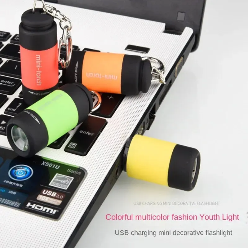 Super Bright Mini Flashlight Usb Rechargeable Keychain Small Flashlight Led Strong Light Waterproof Travel Portable
