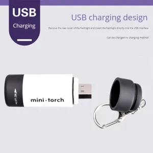 Super Bright Mini Flashlight Usb Rechargeable Keychain Small Flashlight Led Strong Light Waterproof Travel Portable