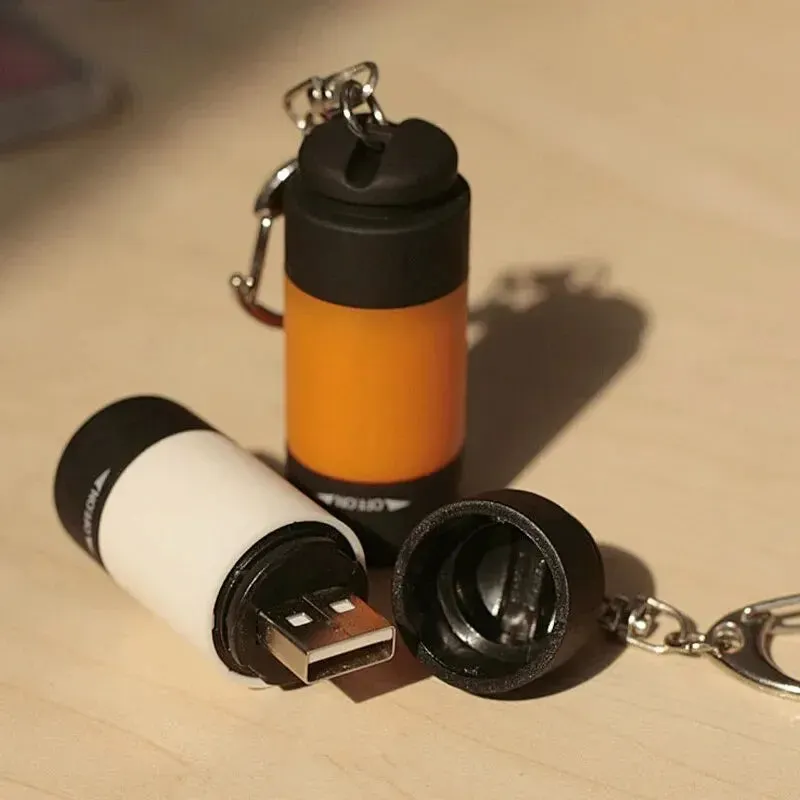 Super Bright Mini Flashlight Usb Rechargeable Keychain Small Flashlight Led Strong Light Waterproof Travel Portable