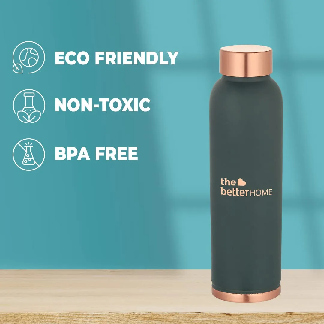The Better Home 1000 Copper Water Bottle (900ml) | 100% Pure Copper Bottle | BPA Free Water Bottle with Anti Oxidant Properties of Copper | Teal (Pack of 3)