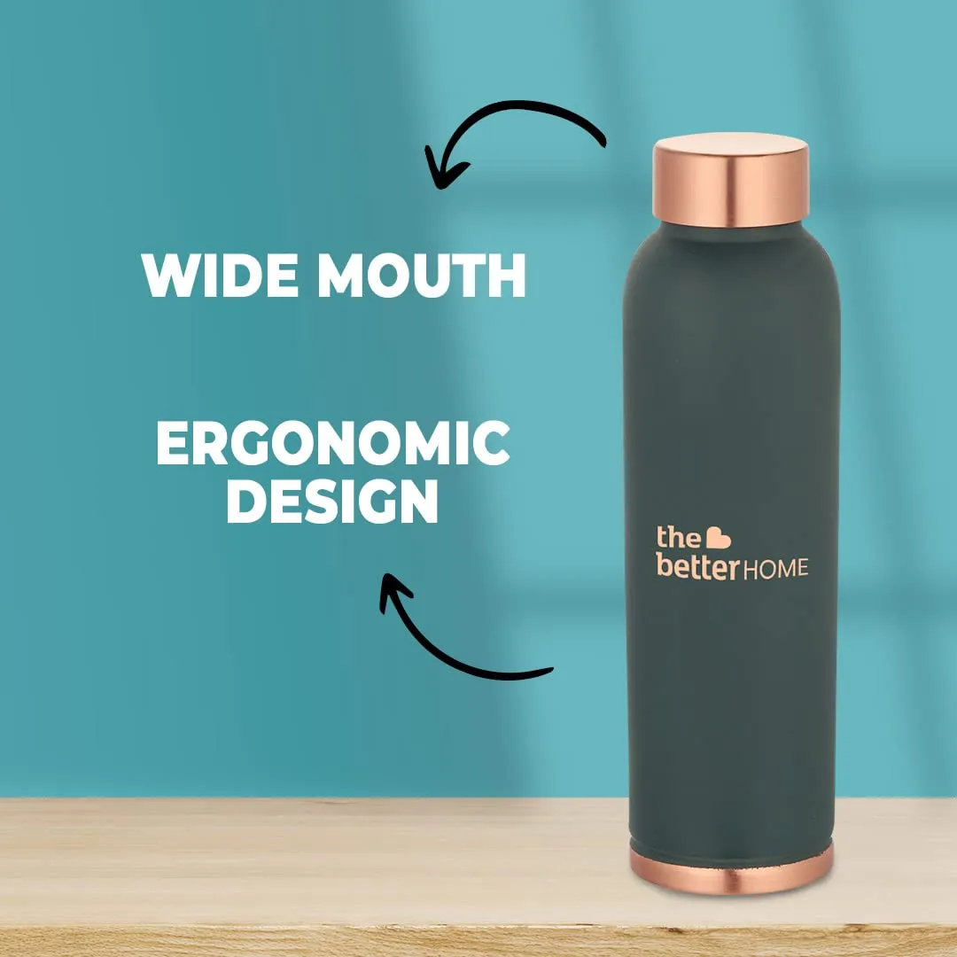 The Better Home 1000 Copper Water Bottle (900ml) | 100% Pure Copper Bottle | BPA Free Water Bottle with Anti Oxidant Properties of Copper | Teal (Pack of 3)