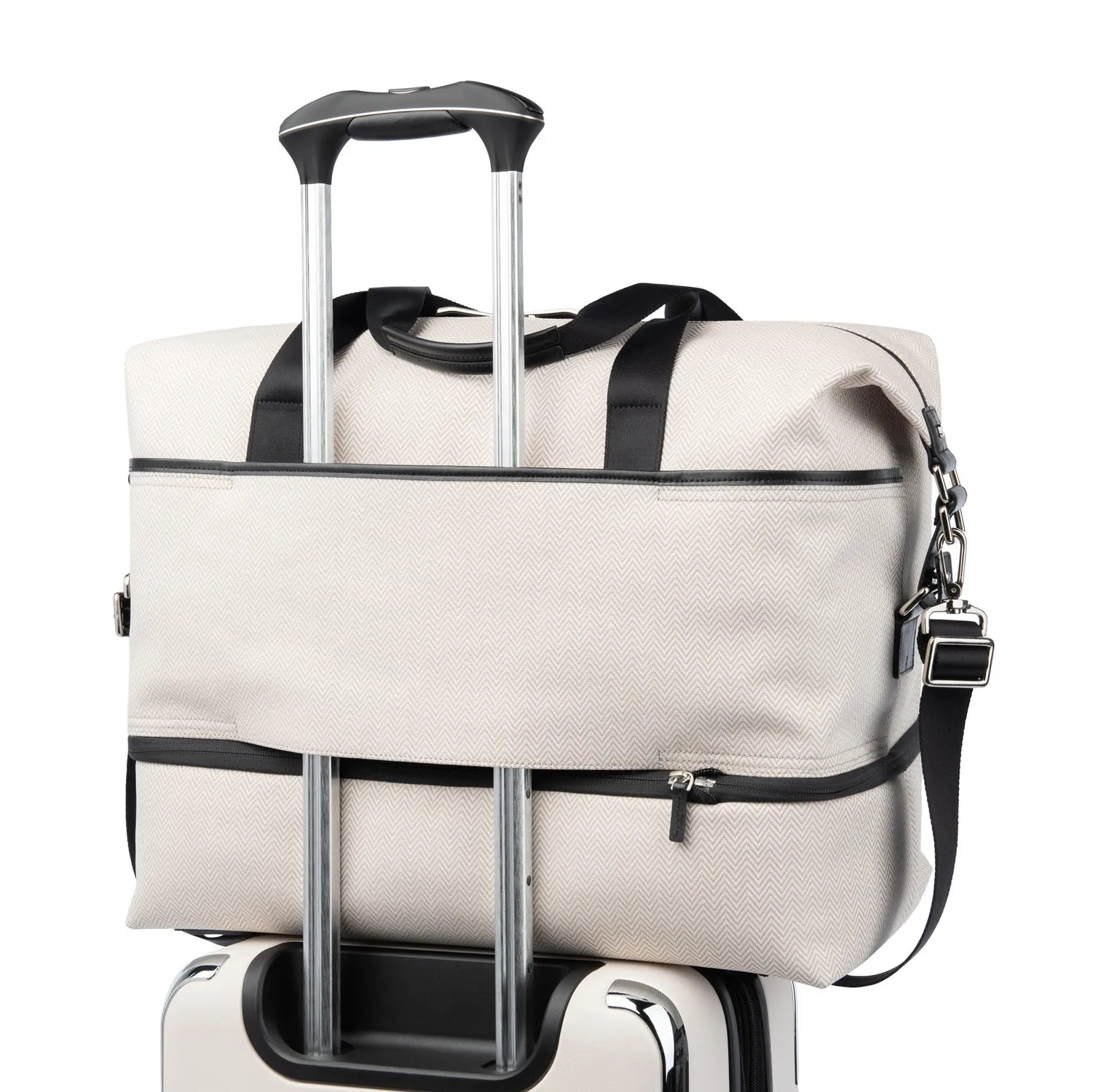 Travelpro® x Travel   Leisure Medium Check-in Spinner and Drop-Bottom Weekender Bag Luggage Set