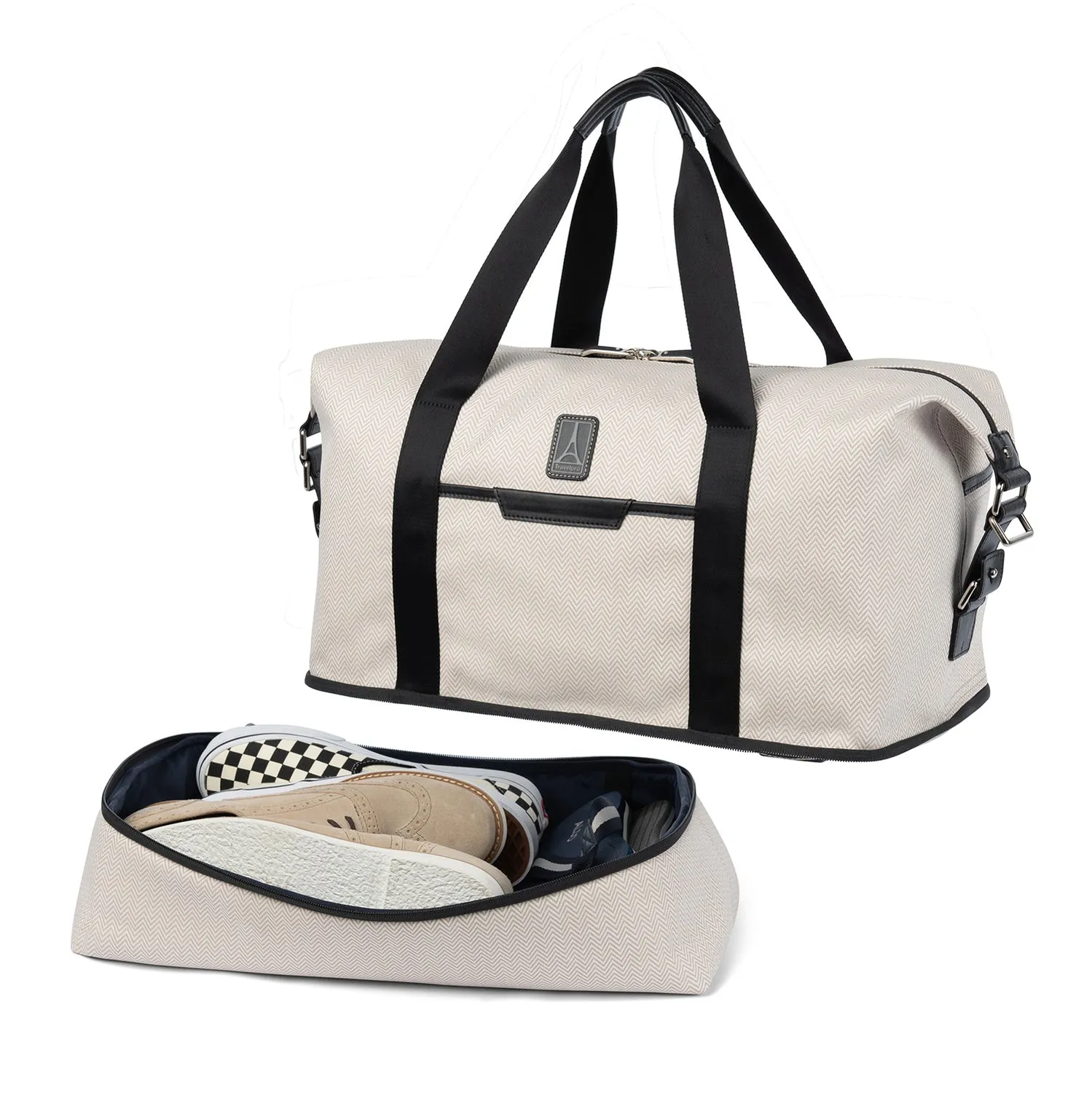 Travelpro® x Travel   Leisure Medium Check-in Spinner and Drop-Bottom Weekender Bag Luggage Set