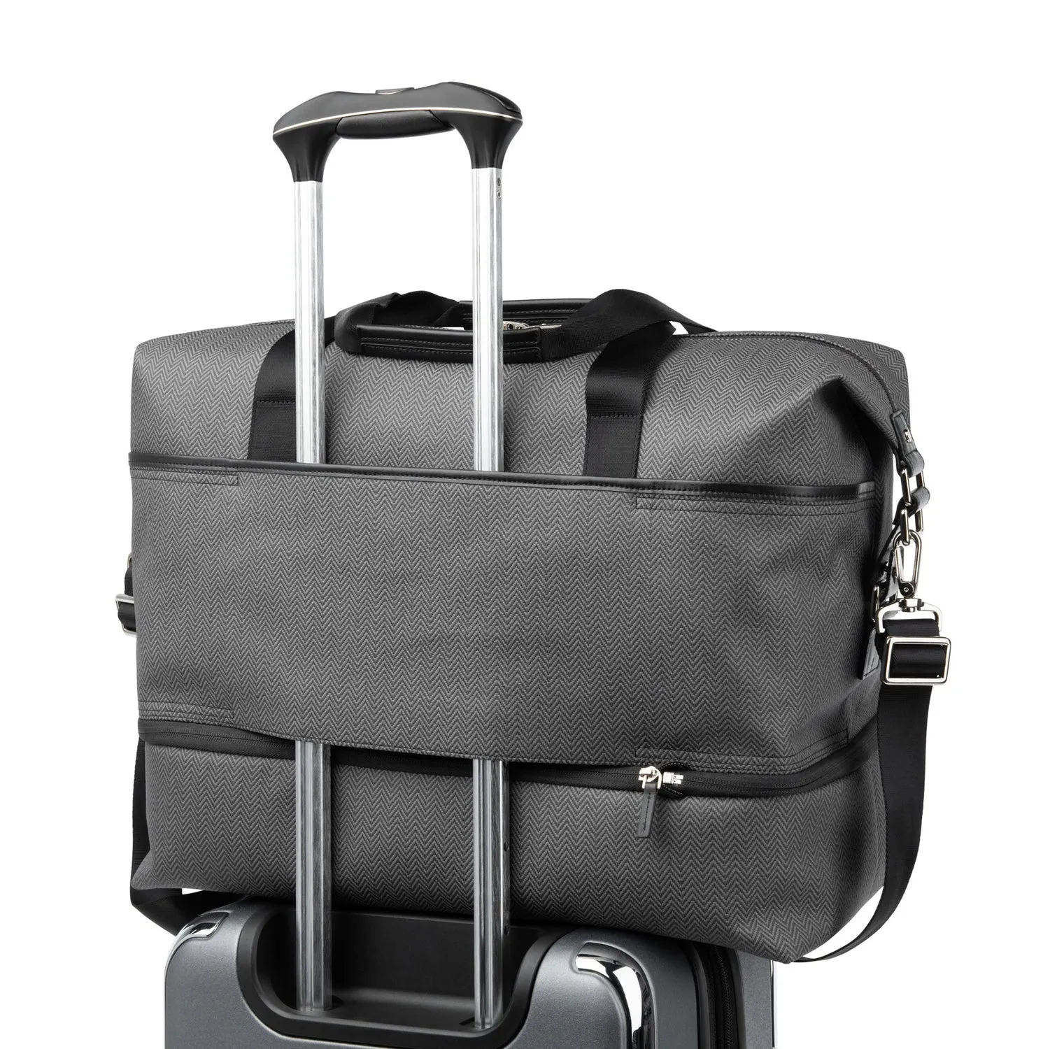 Travelpro® x Travel   Leisure Medium Check-in Spinner and Drop-Bottom Weekender Bag Luggage Set