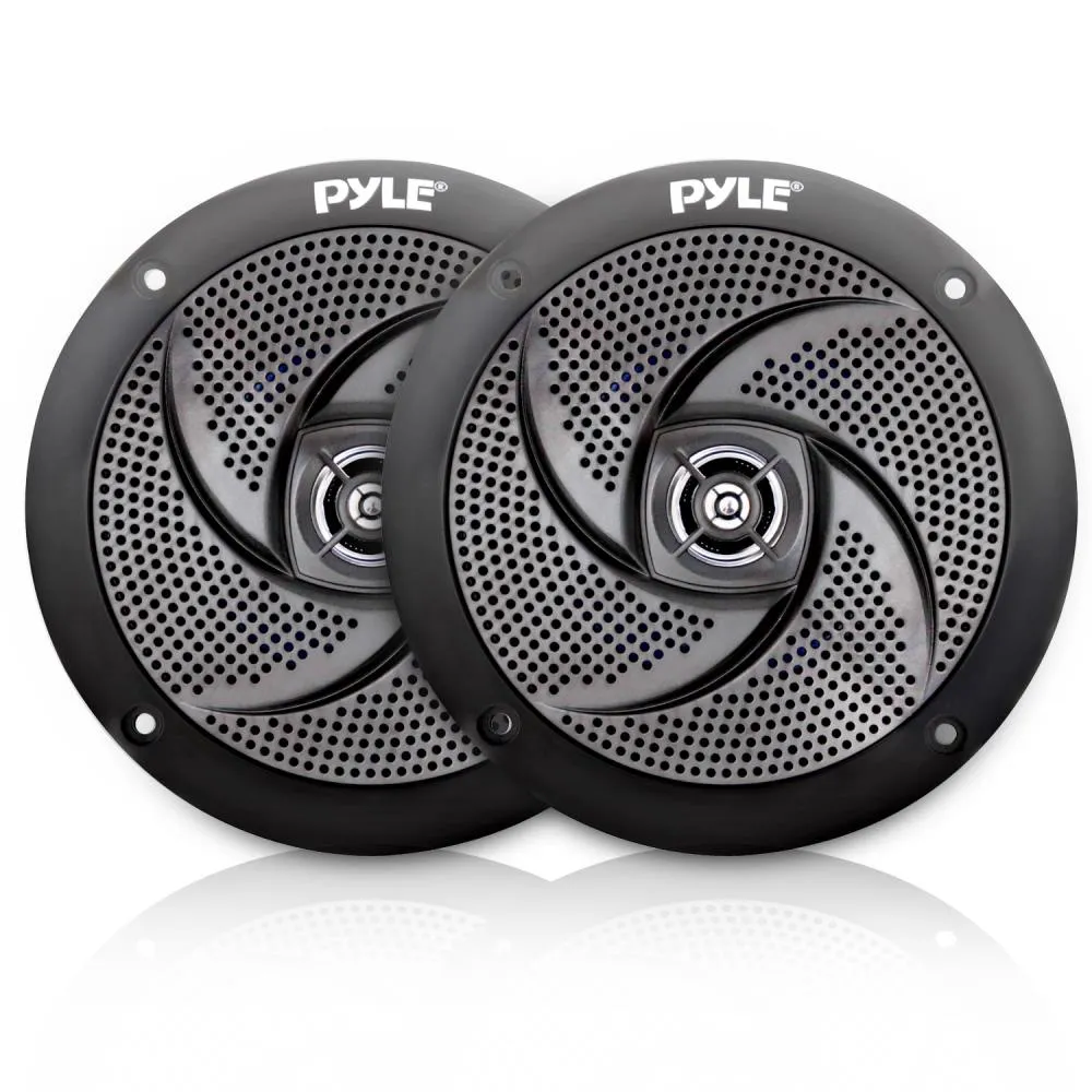 Waterproof Rated Marine Speakers, Low-Profile Slim Style Speaker Pair, 5.25''-Inch (180 Watt)