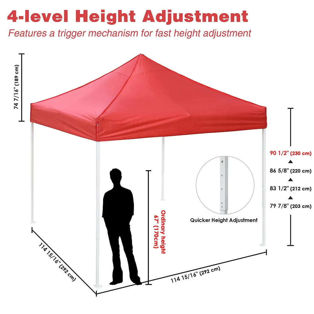 Yescom 10x10' Easy Pop Up Canopy Tent 420D Instant Shelter Outdoor Party Wedding Folding Commercial w/ Carry Bag Red