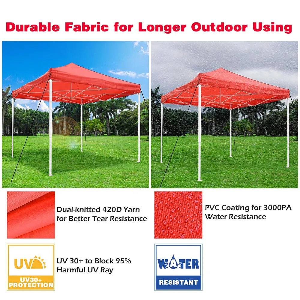 Yescom 10x10' Easy Pop Up Canopy Tent 420D Instant Shelter Outdoor Party Wedding Folding Commercial w/ Carry Bag Red