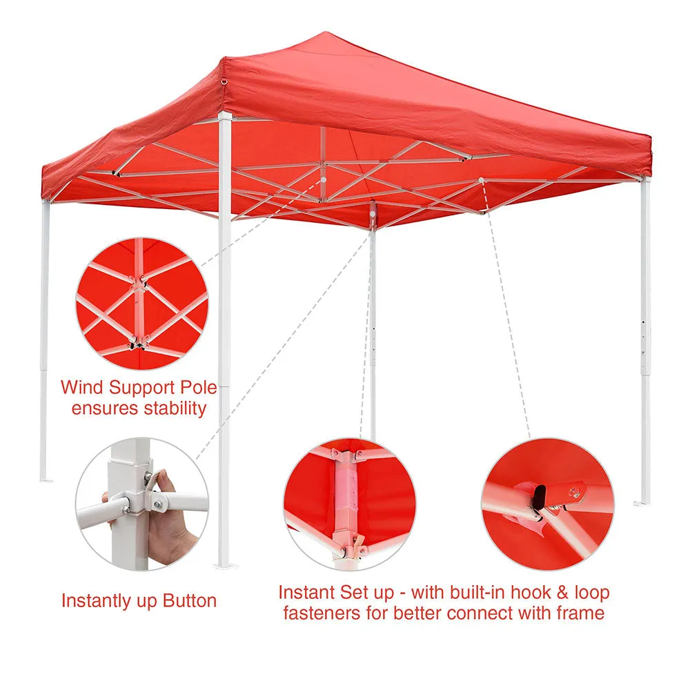 Yescom 10x10' Easy Pop Up Canopy Tent 420D Instant Shelter Outdoor Party Wedding Folding Commercial w/ Carry Bag Red