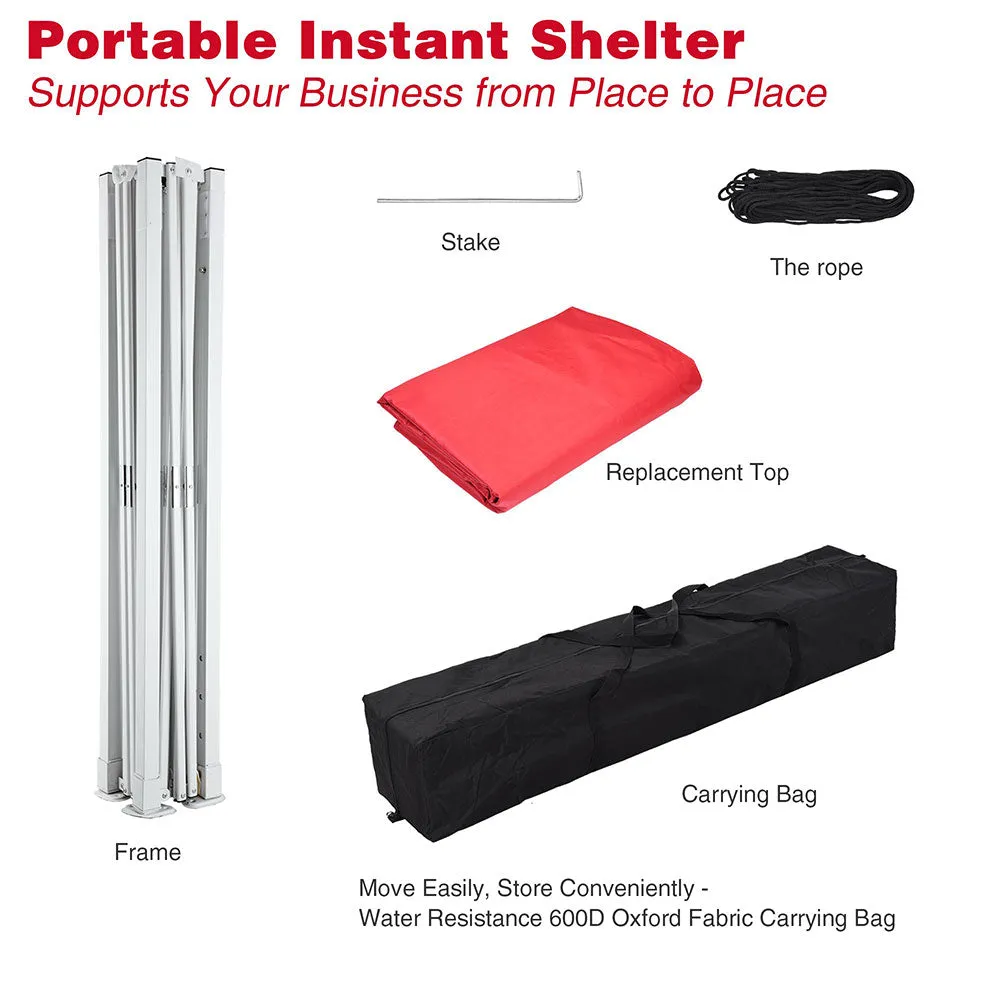Yescom 10x10' Easy Pop Up Canopy Tent 420D Instant Shelter Outdoor Party Wedding Folding Commercial w/ Carry Bag Red
